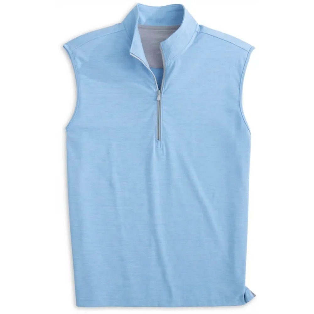 Johnnie-O Caleb Performance 1/4 Zip Golf Vest Malibu Blue Mens Size Large $178